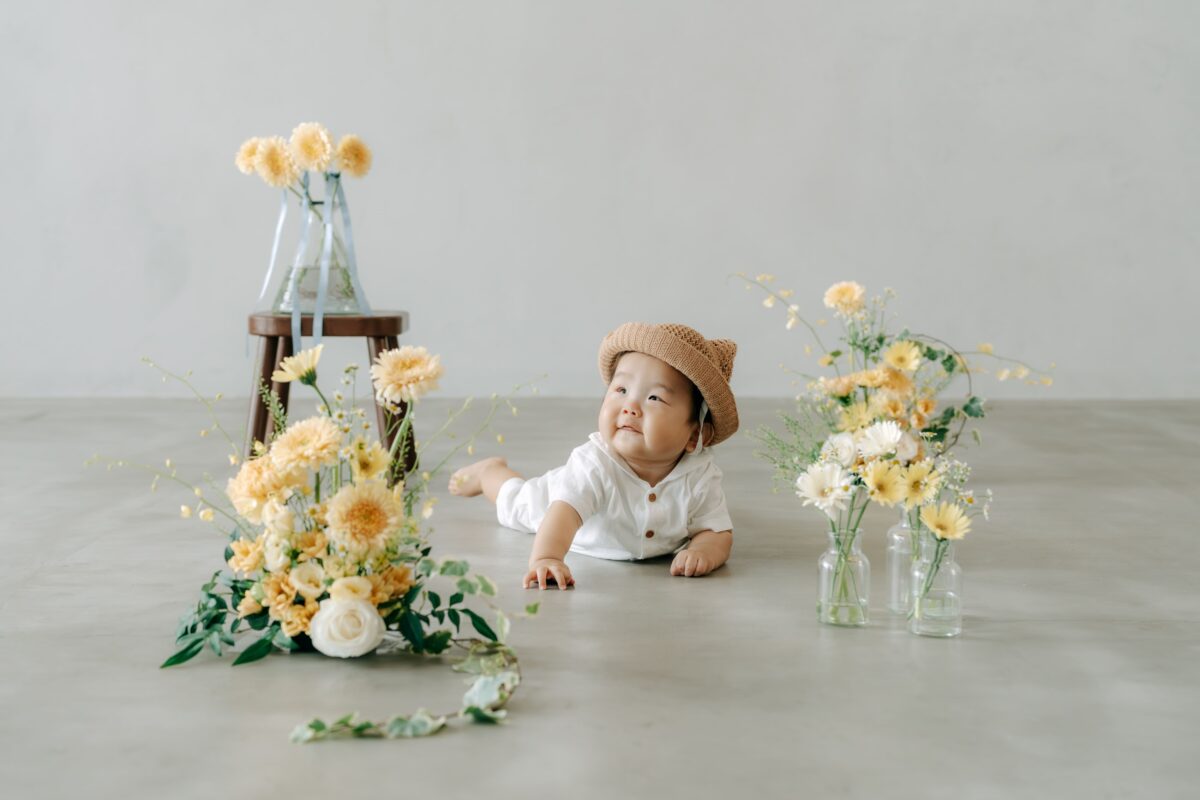 奈良市内にある、フォトスタジオスーベニアスタジオの家族写真・ファミリーフォト・バースデーフォト・七五三・ニューボーンフォト・ハーフバースデーフォト