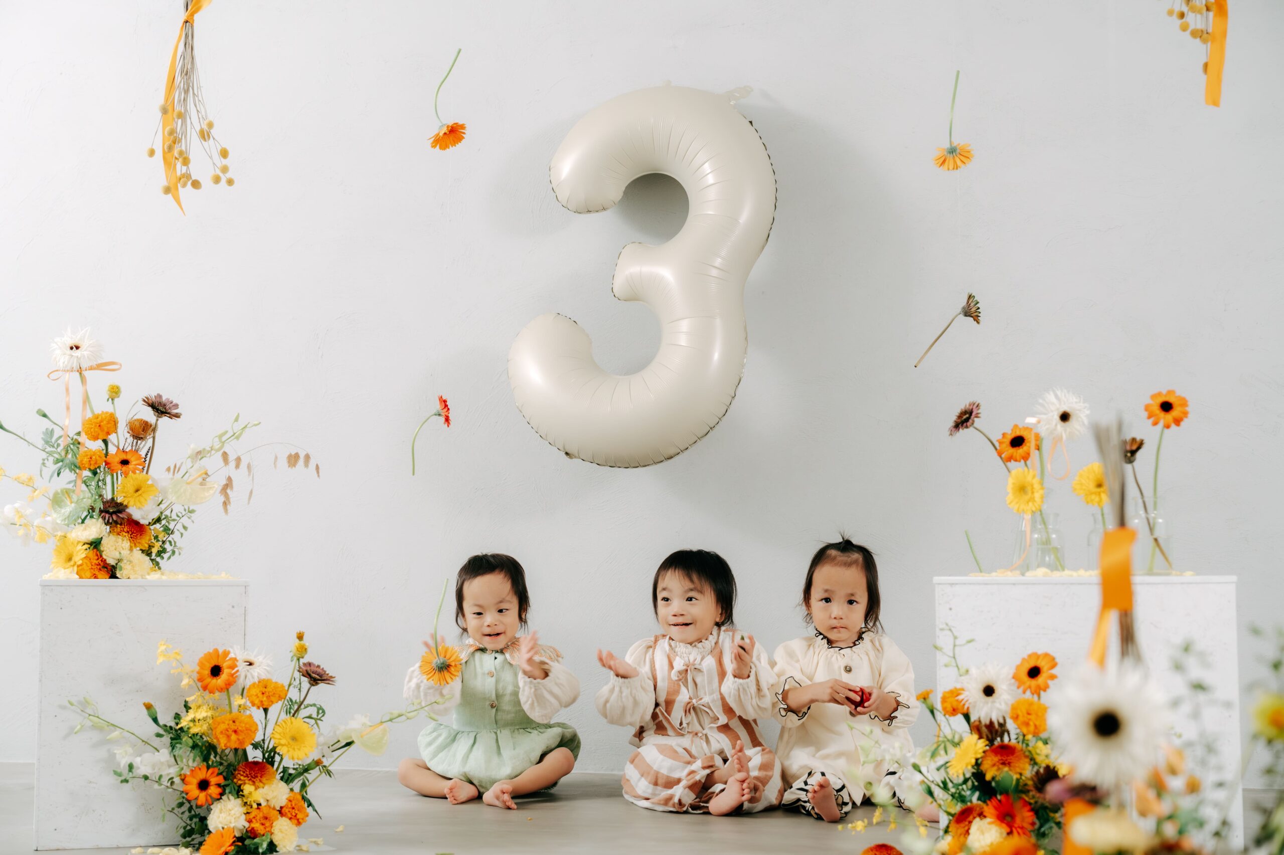 ３つ子ちゃんのバースデーフォト♪